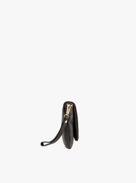 <p>Eine kleine dunkelbraune Handtasche</p>