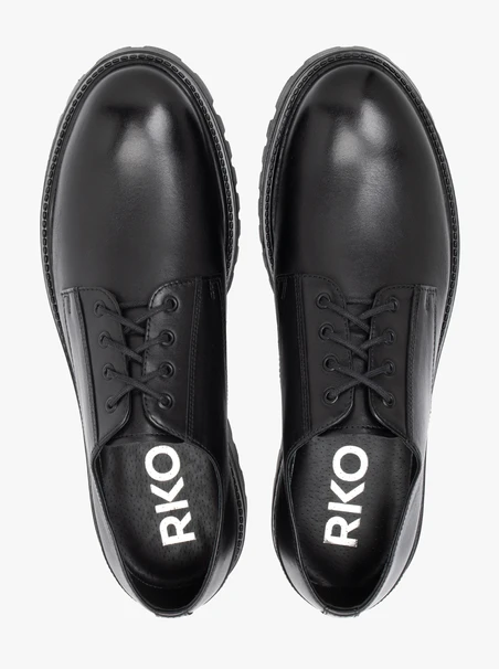 Schwarze Lederhalbschuhe