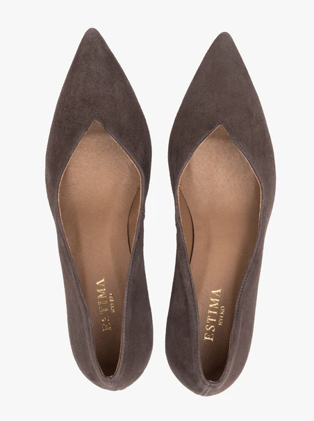 Stiletto-Pumps aus dunkelbraunem Velours
