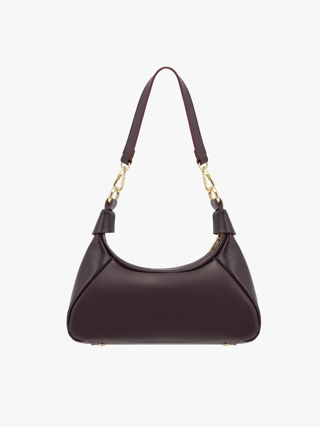 Kastanienbraune Handtasche aus Vollnarbenleder