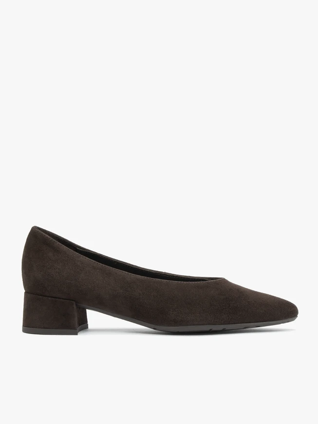 Dunkelbraune Pumps aus Veloursleder