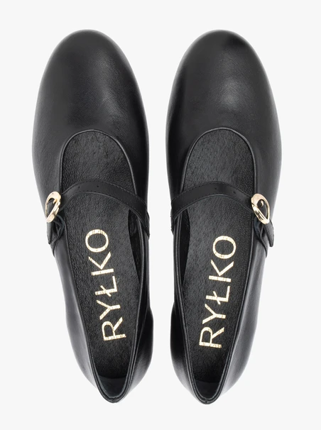 Schwarze Riemchen-Ballerinas