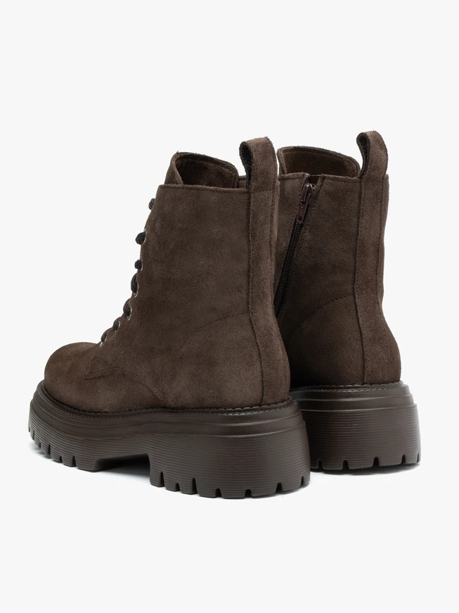 Dunkelbraune Velourslederstiefel