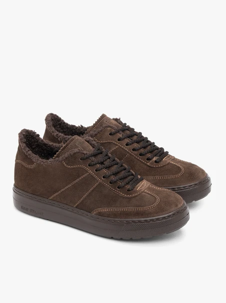 Dunkelbraune, gefütterte Halbschuhe