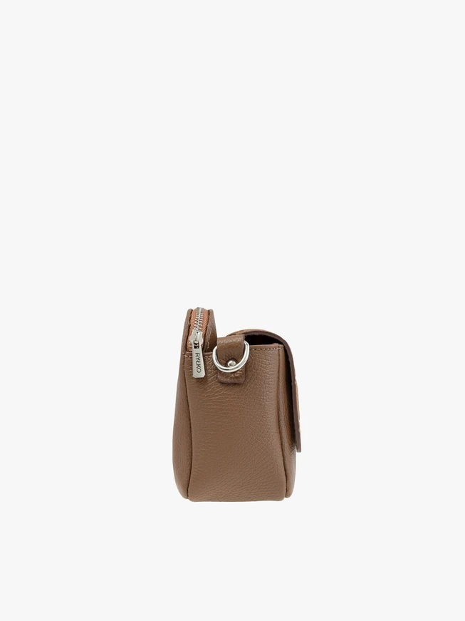 Hellbraune kleine Handtasche mit Krokodilledermuster