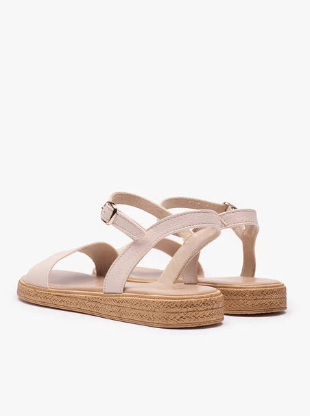 Flache Sandalen in Beige