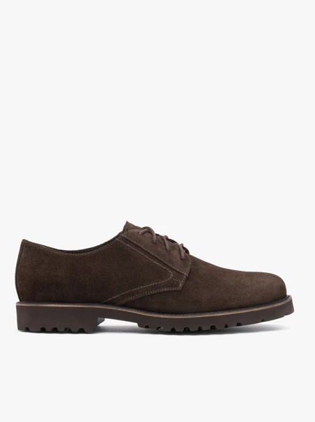 Dunkelbraune Velourshalbschuhe