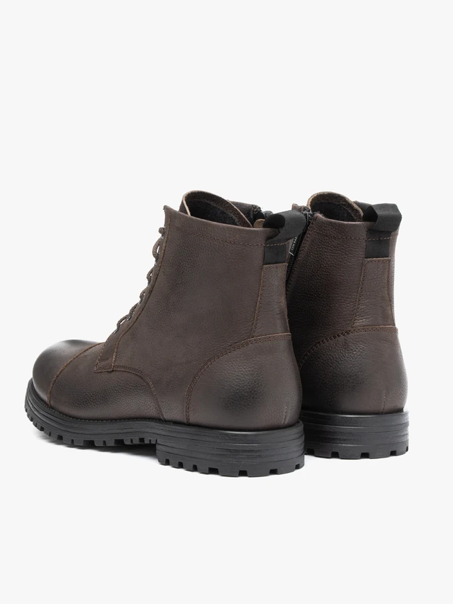 Dunkelbraune Vollnarbenlederstiefel