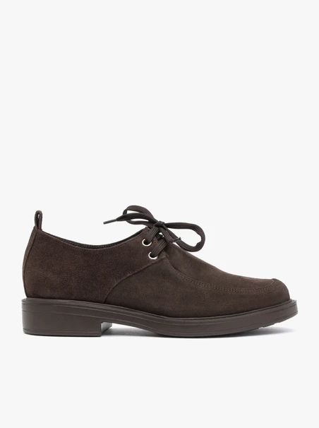 Dunkelbraune Velourshalbschuhe