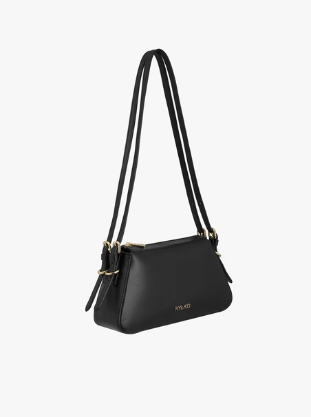 Kleine schwarze Lederhandtasche