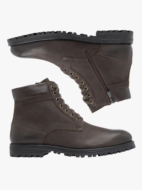 Dunkelbraune Lederstiefel