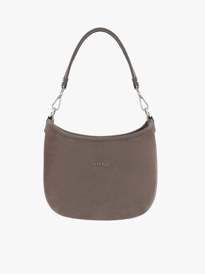 Handtasche aus braunem Leder und Velours