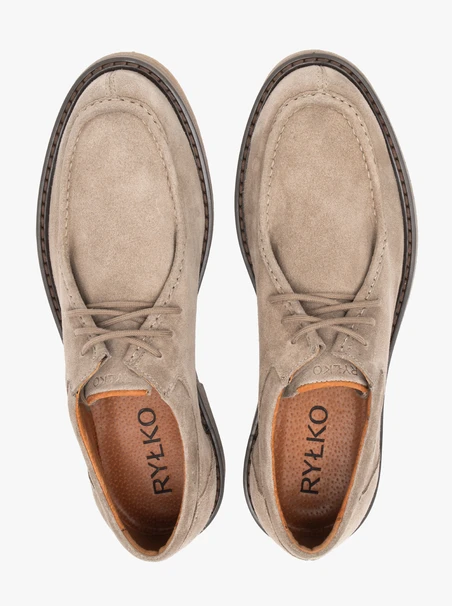 Beige lässige Veloursleder Halbschuhe