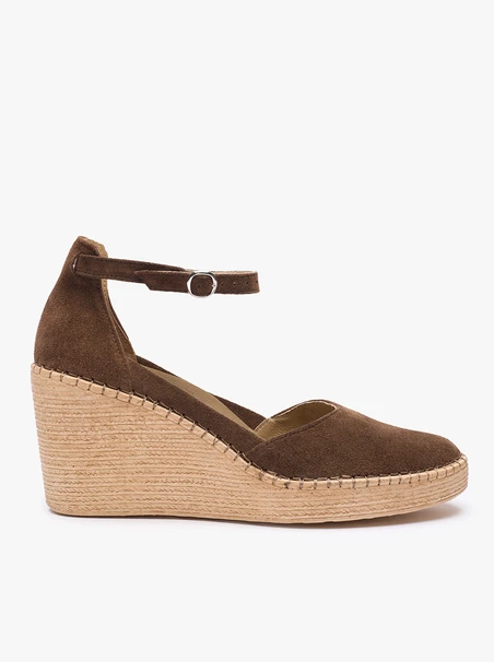 Espadrilles aus braunem Veloursleder