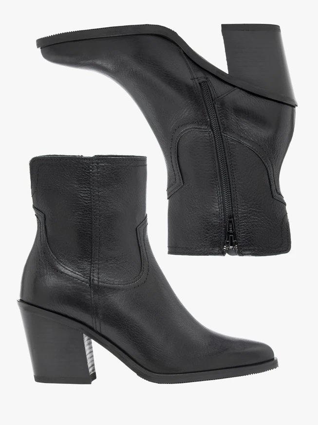 Schwarze Stöckelschuhe aus Leder