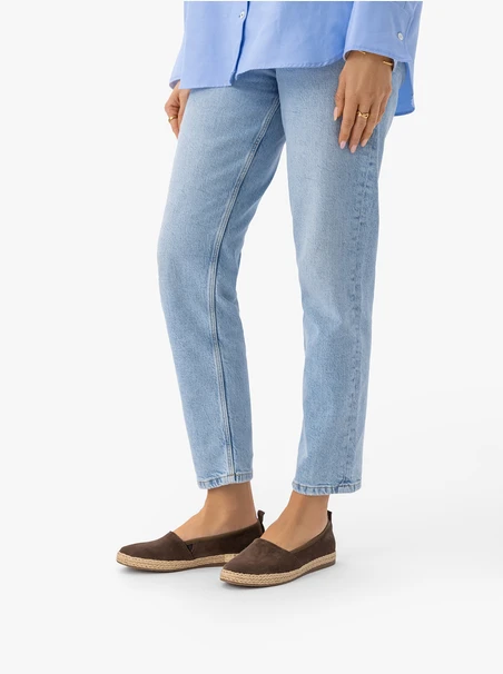 Espadrilles aus dunkelbraunem Veloursleder