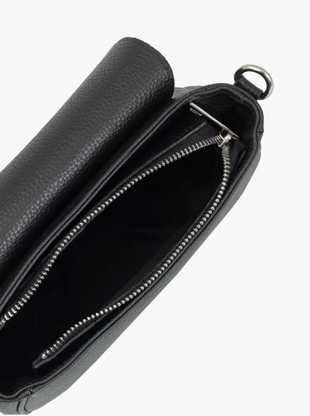 Schwarze Handtasche mit dekorativer Schnalle