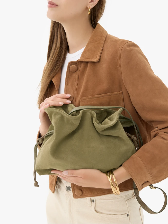 Gepäckträgertasche in Olive