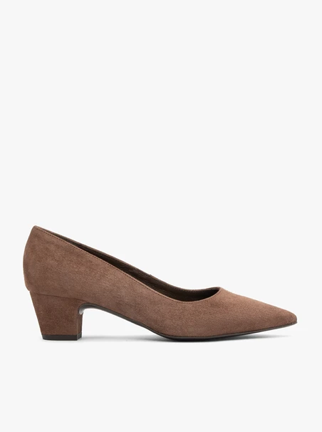 Pumps aus braunem Veloursleder mit Stilettoabsatz