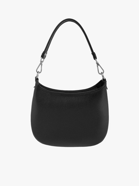 Handtasche aus schwarzem Leder und Velours