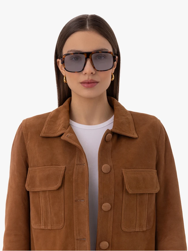 Unisex-Brille mit Gestell mit Leopardenmuster
