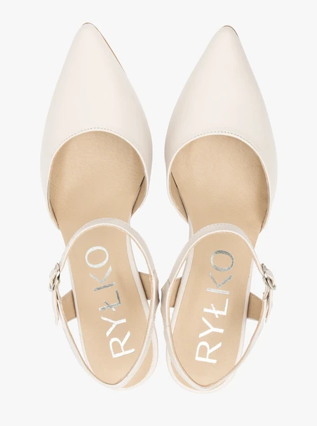Cremefarbene Hochzeits-Slingback-Pumps