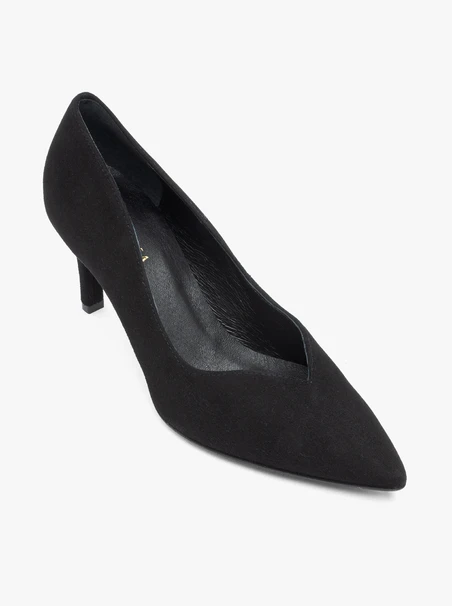 Schwarze Stiletto-Pumps aus Velours