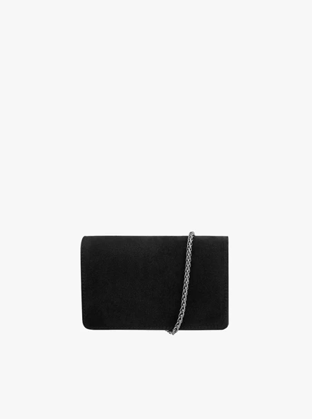 Schwarze kleine Handtasche mit Kette