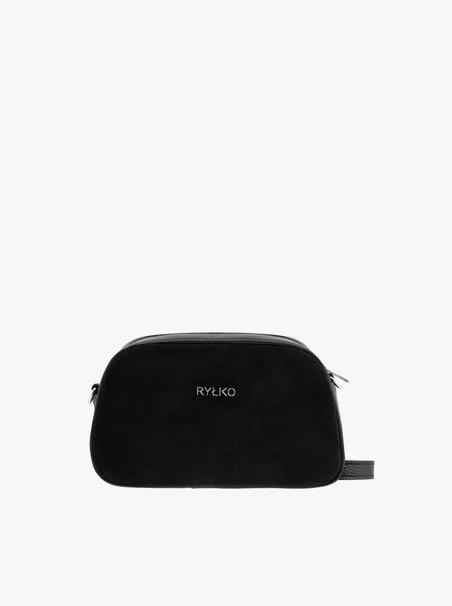 Handtasche aus schwarzem Leder und Velours