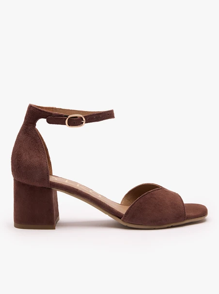 Dunkelbraune Stiletto-Sandalen