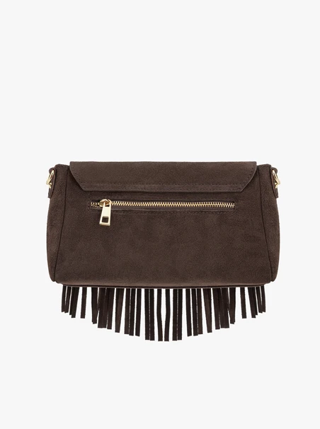 Braune Clutch Bag mit Quasten