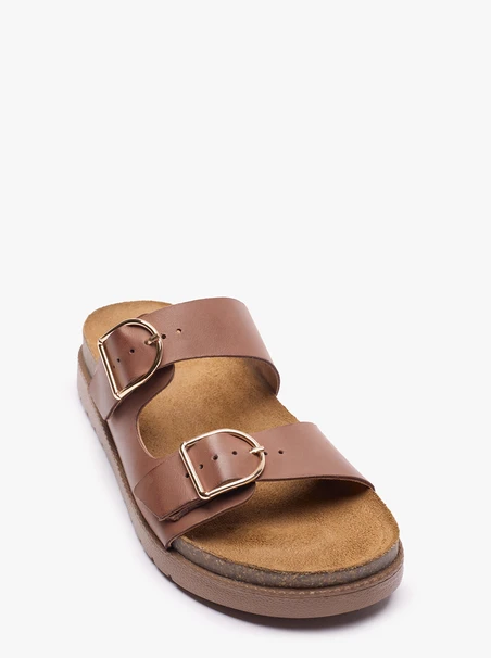 Braune Flip-Flops mit zwei Riemen