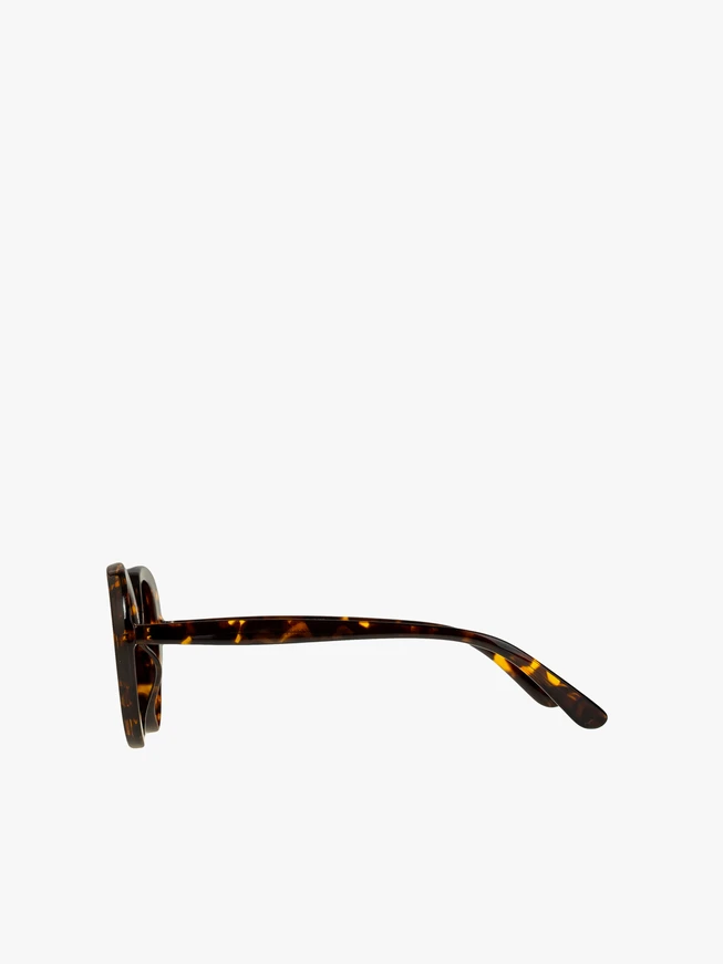 Runde Sonnenbrille mit Leopardenmusterrahmen