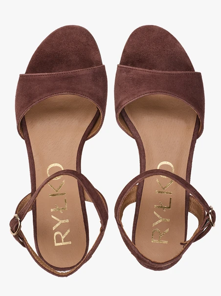 Braune Clutch-Sandalen