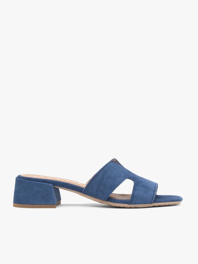 Marineblaue Flip-Flops mit H-Absatz