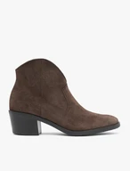 Braune Cowboystiefel aus Veloursleder
