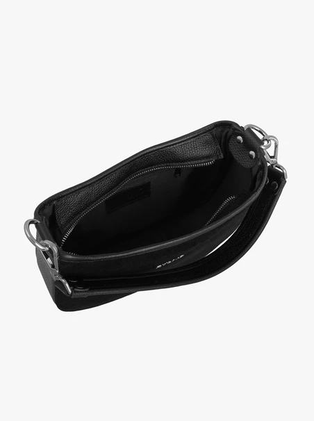 Handtasche aus schwarzem Leder und Velours