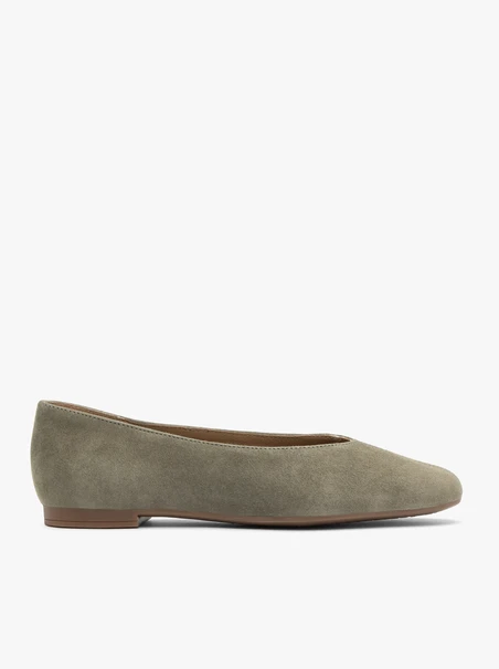 Olivefarbene Ballerinas