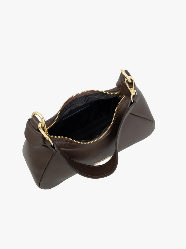 Handtasche aus braunem Vollnarbenleder