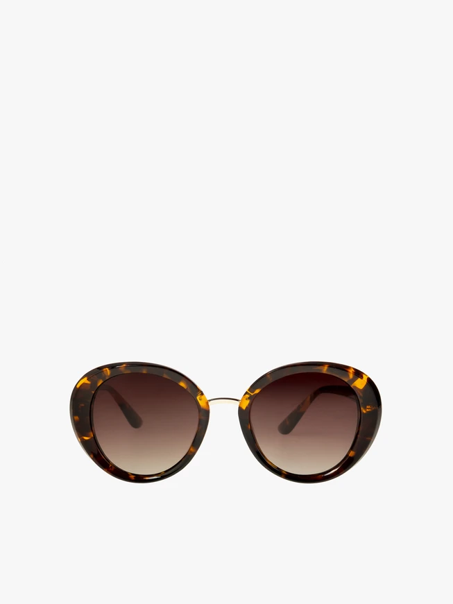 Runde Sonnenbrille mit Leopardenmusterrahmen