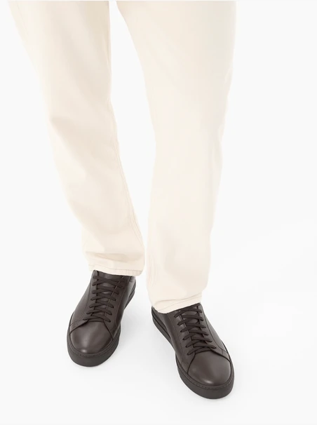 Dunkelbraune Lederhalbschuhe