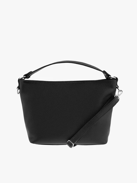 Handtasche aus schwarzem Vollnarbenleder