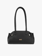 Schwarze Baguette-Handtasche aus Leder