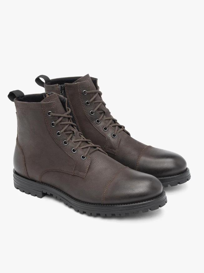 Dunkelbraune Vollnarbenlederstiefel