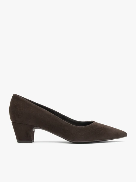 Dunkelbraune Pumps aus Veloursleder