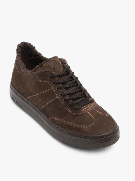 Dunkelbraune, gefütterte Halbschuhe