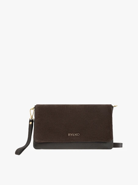 <p>Eine kleine dunkelbraune Handtasche</p>