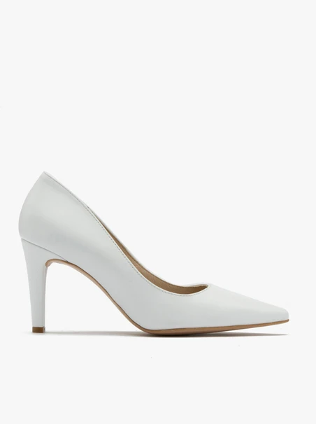 Weiße Stiletto-Pumps