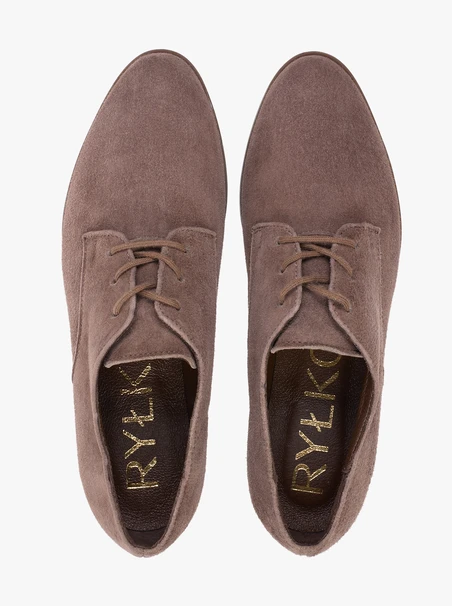 Graubraune Velourslederhalbschuhe