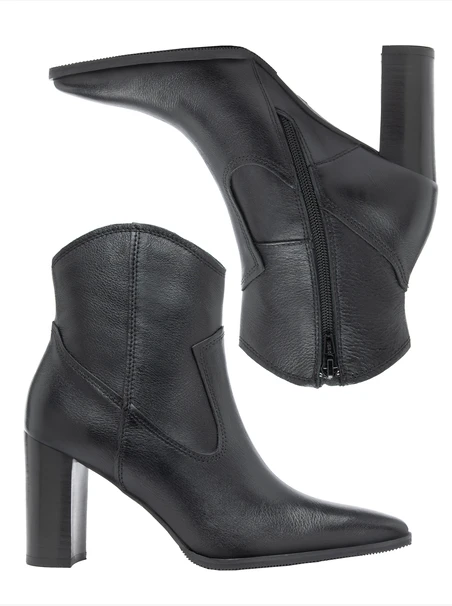 Schwarze hochhackige Cowboystiefel